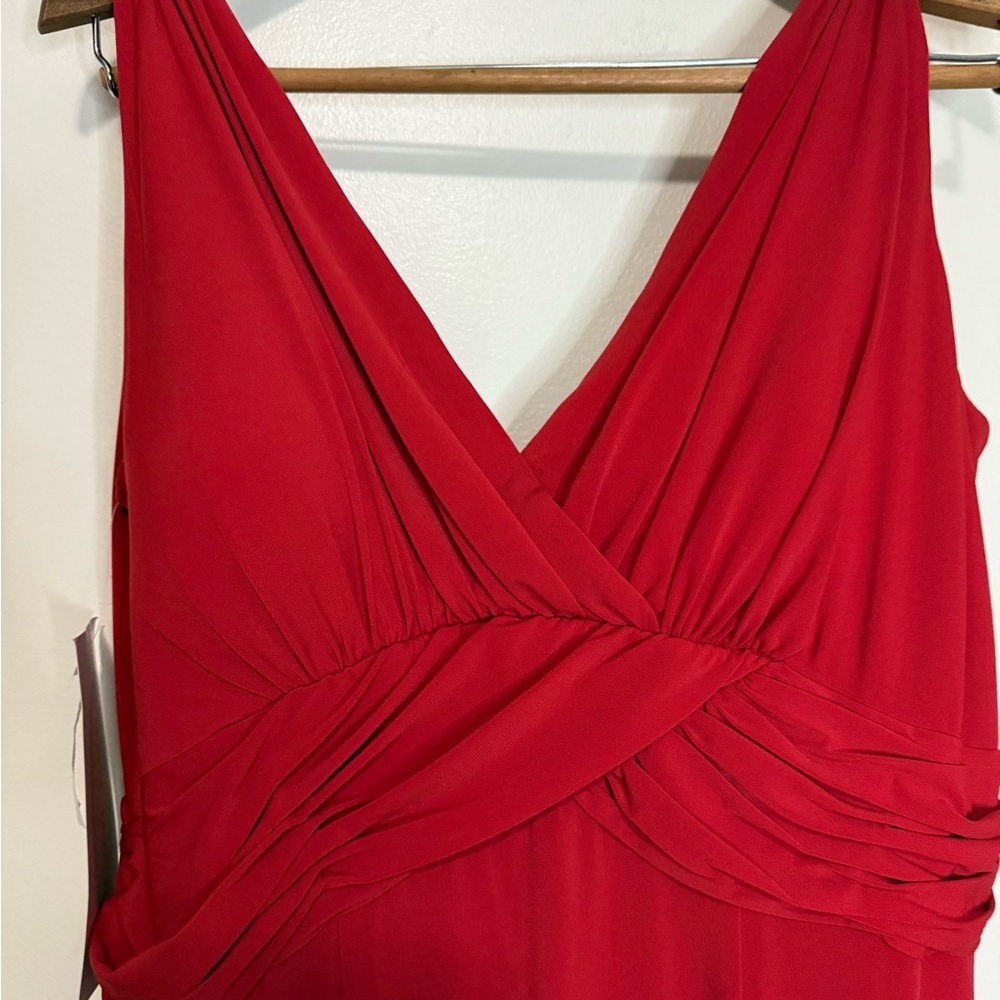 Alfred Angelo NWT Elegant Red A-line flowy midi dress in size 16 - Picture 3 of 14